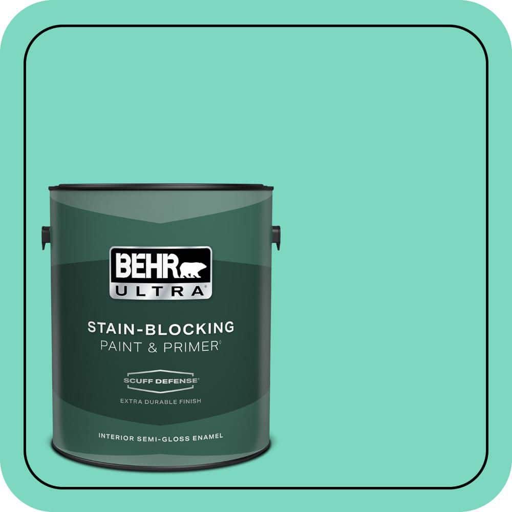 BEHR ULTRA 1 gal. #480A-3 Mint Majesty Extra Durable Semi-Gloss Enamel Interior Paint & Primer
