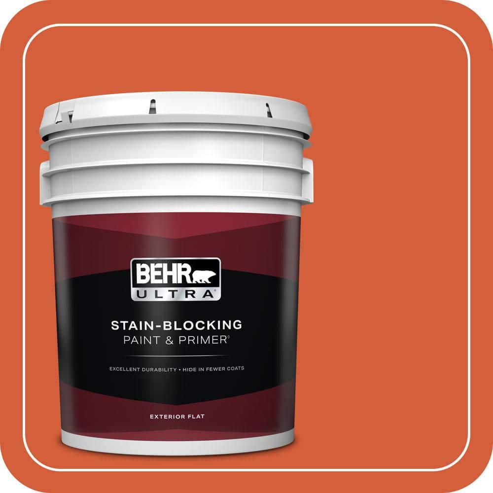 BEHR ULTRA 5 gal. #S-G-220 Sweet Mandarin Flat Exterior Paint & Primer
