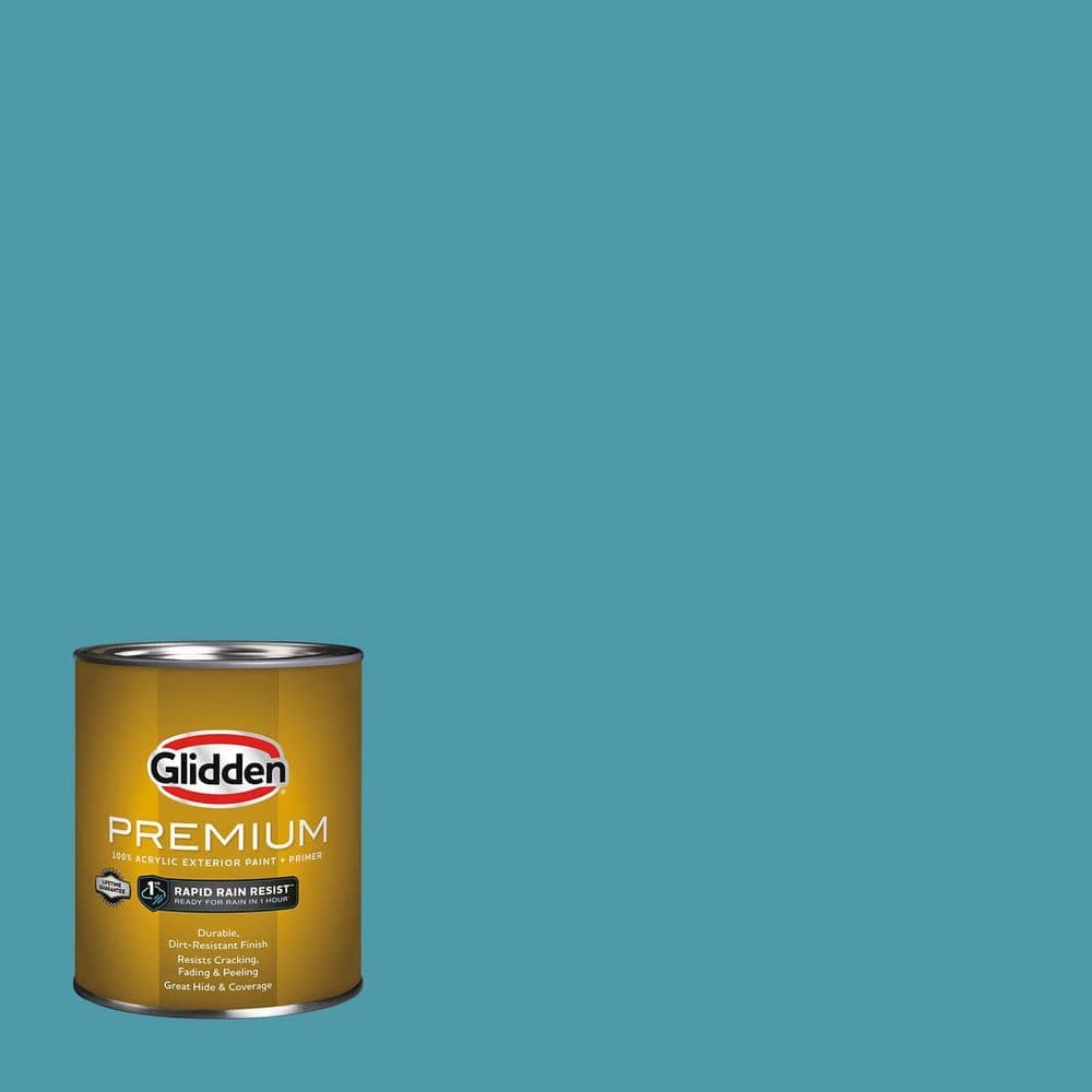 Glidden Premium 1 qt. PPG1150-5 Acapulco Cliffs Semi-Gloss Exterior Latex Paint
