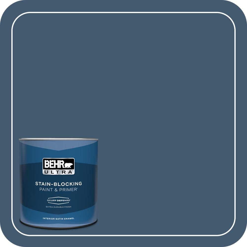 BEHR ULTRA 1 qt. #S500-7 Infinite Deep Sea Extra Durable Satin Enamel Interior Paint & Primer