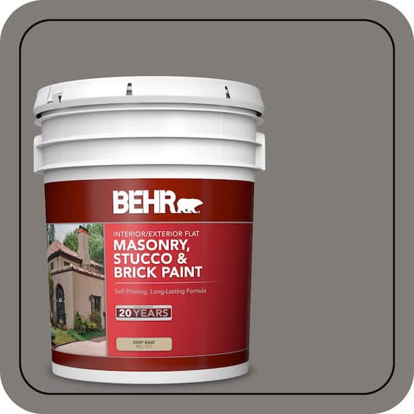 BEHR 5 gal. #PPU24-21 Greyhound Flat Masonry, Stucco and Brick Interior/Exterior Paint (2)