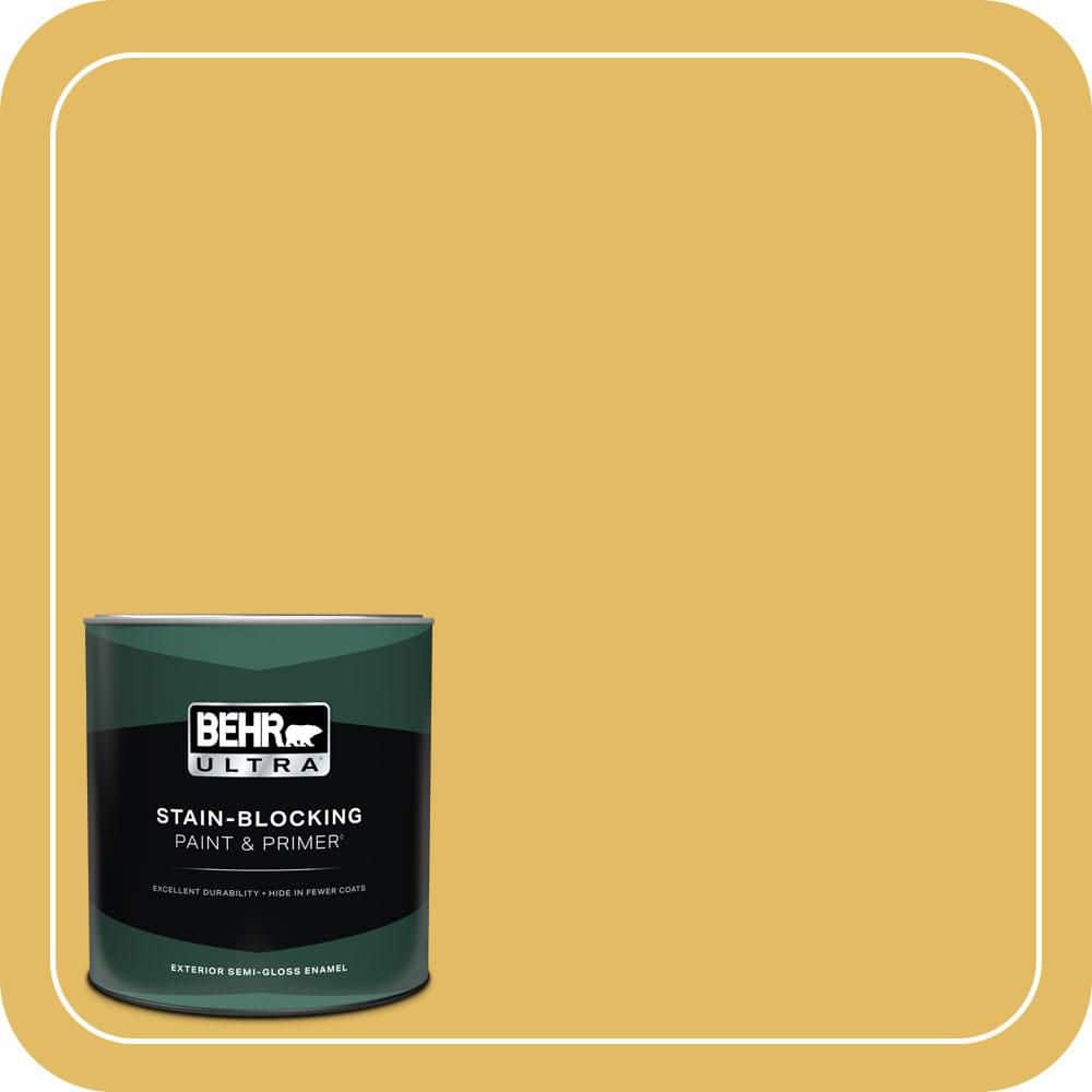 BEHR ULTRA 1 qt. #MQ4-12 Dandelion Wish Semi-Gloss Enamel Exterior Paint & Primer