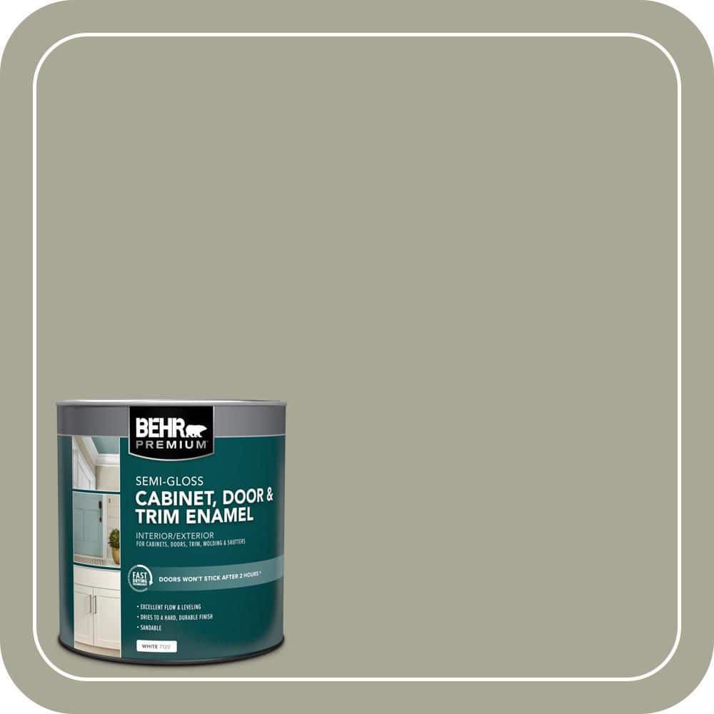 BEHR PREMIUM 1 qt. #PPU10-16 Simply Sage Semi-Gloss Enamel Interior/Exterior Cabinet, Door & Trim Paint