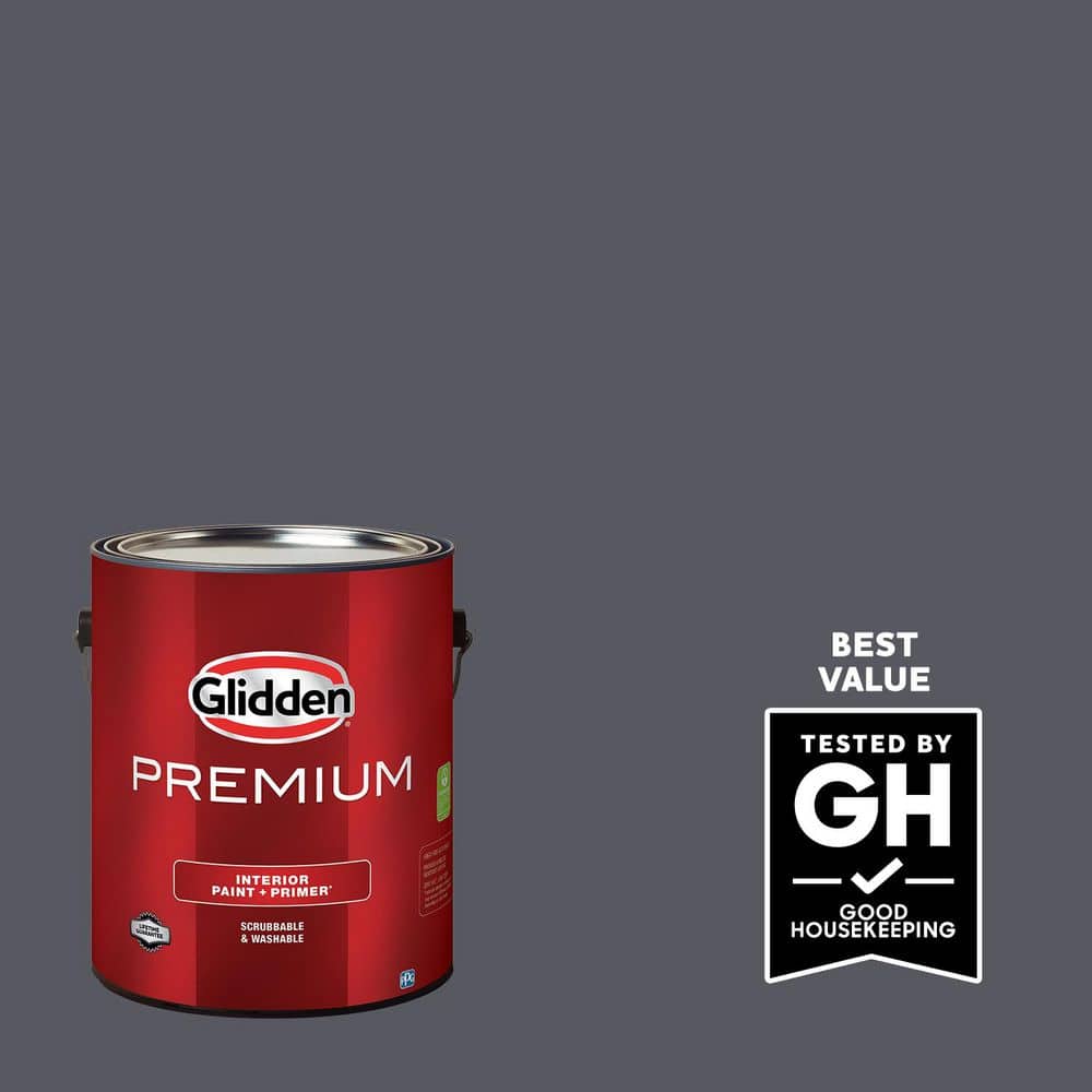 Glidden Premium 1 gal. PPG1013-6 Gray Flannel Flat Interior Latex Paint