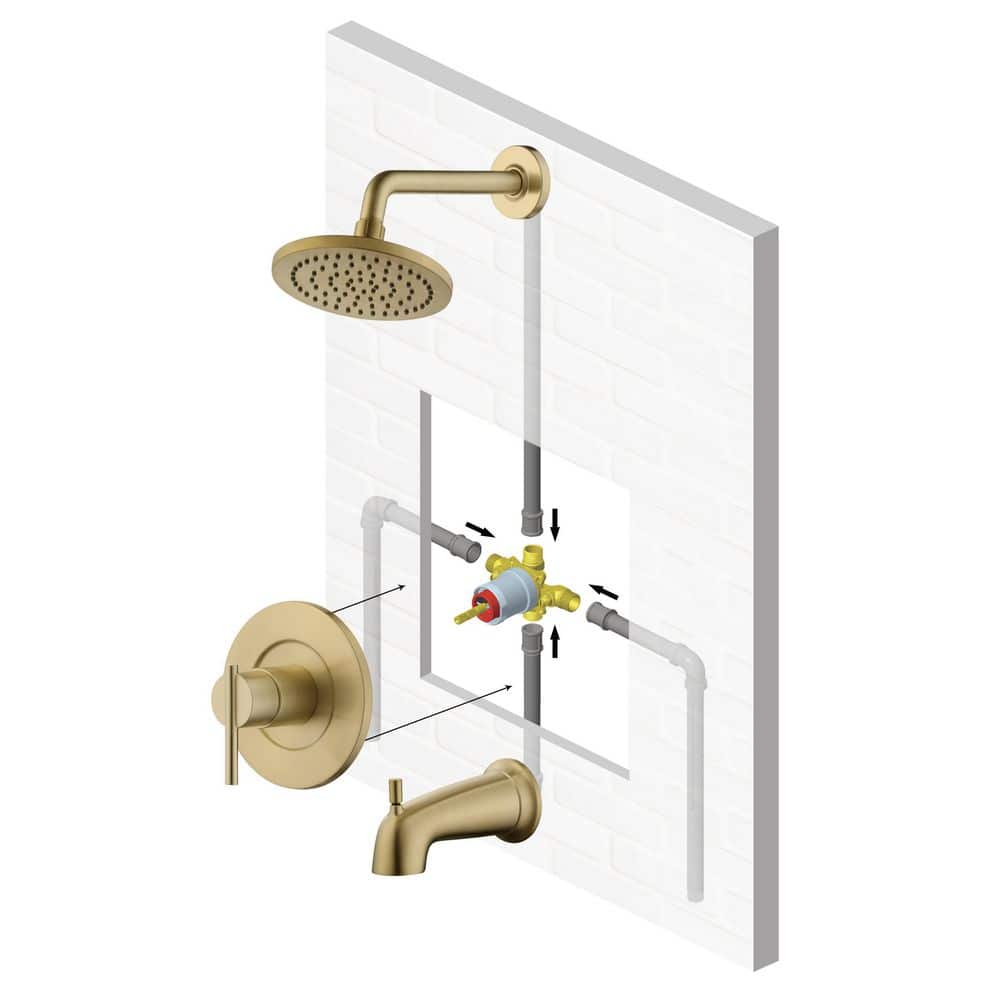 Glacier Bay Dorind Single-Handle 1-Spray Tub and Shower Faucet in Brushed Gold (3)