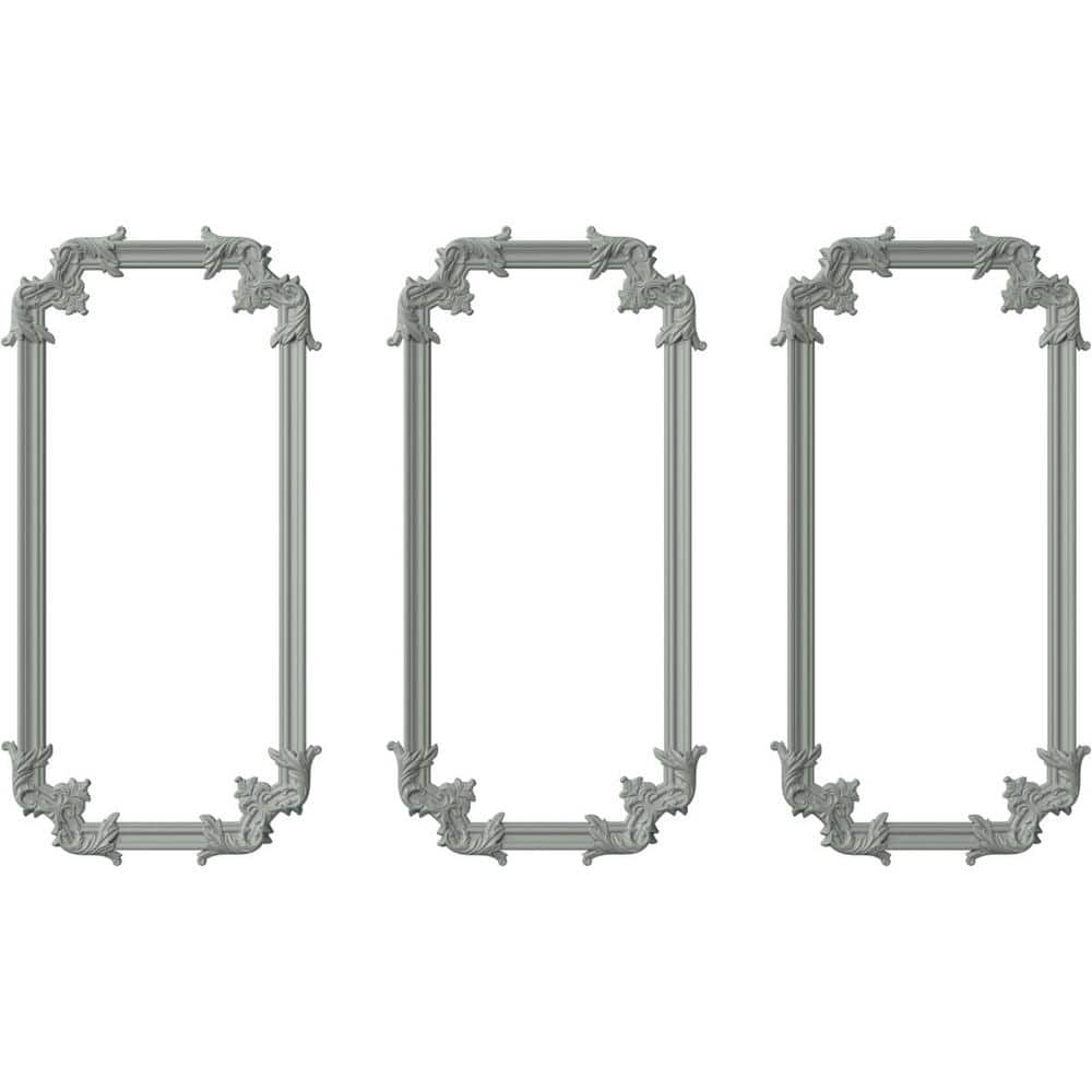 Ekena Millwork 24 in. W x 48 in. H Unfinished Polyurethane Oxford Panel Moulding Kit (Triple Panel) (1)