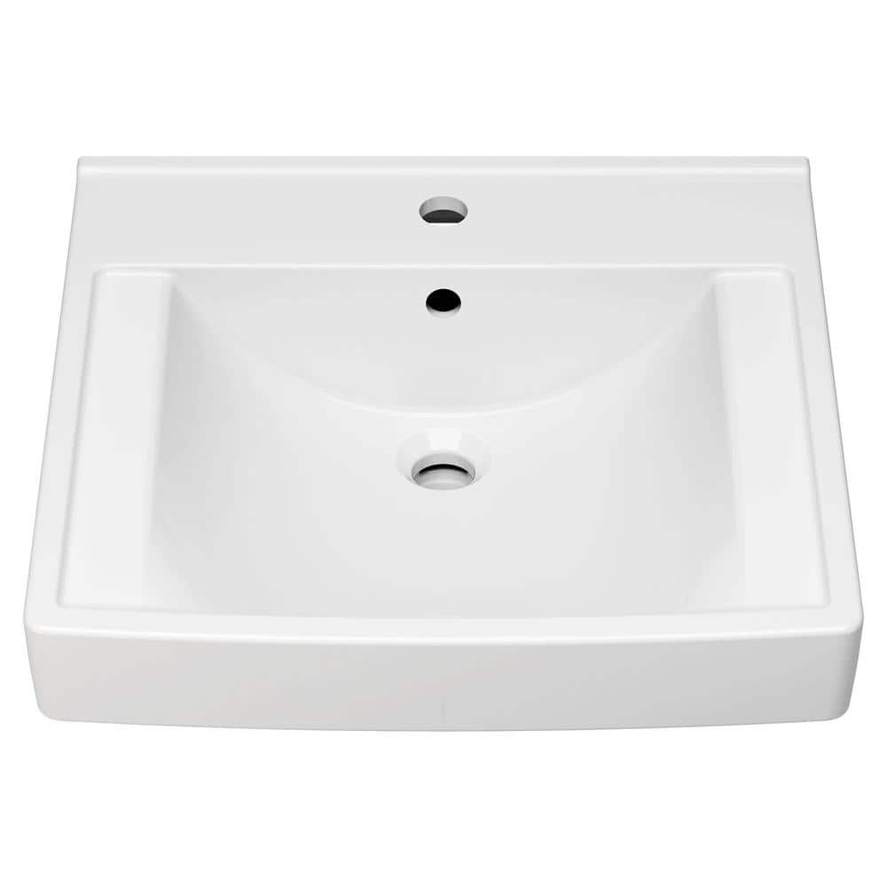 American Standard Decorum 21 in. x 20.25 in. Wall Mounted Bathroom Sink Single Hole in White Vitreous China (2)