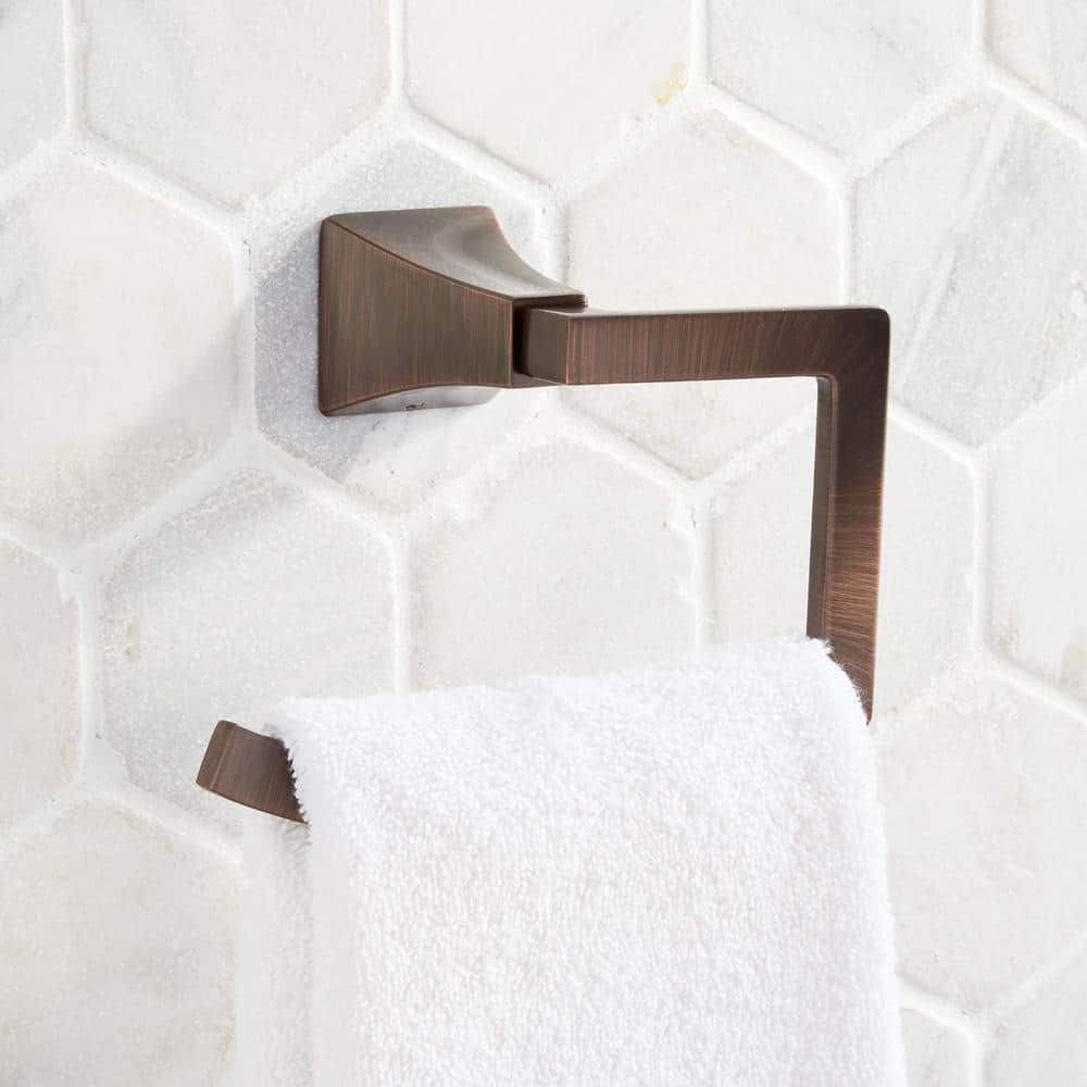 SIGNATURE HARDWARE Vilamonte 6-5/8 in. Wall Mounted Towel Ring in Oil Rubbed Bronze (2)