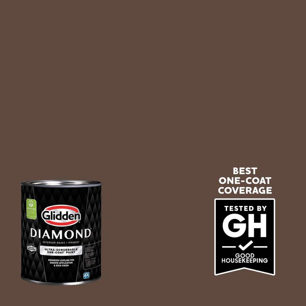 Glidden Diamond 1 Qt. Fudge Truffle PPG1075-7 Flat Interior Paint with Primer