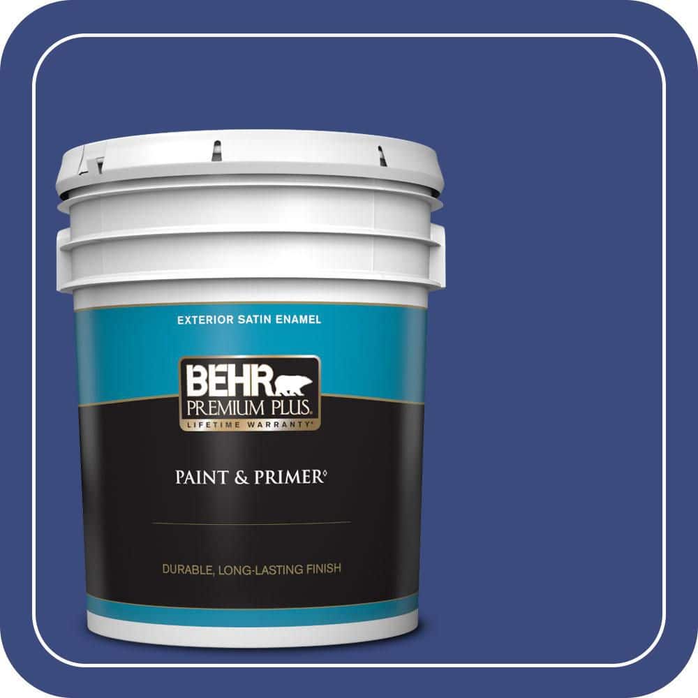 BEHR PREMIUM PLUS 5 gal. #P530-7 Tanzanite Satin Enamel Exterior Paint & Primer