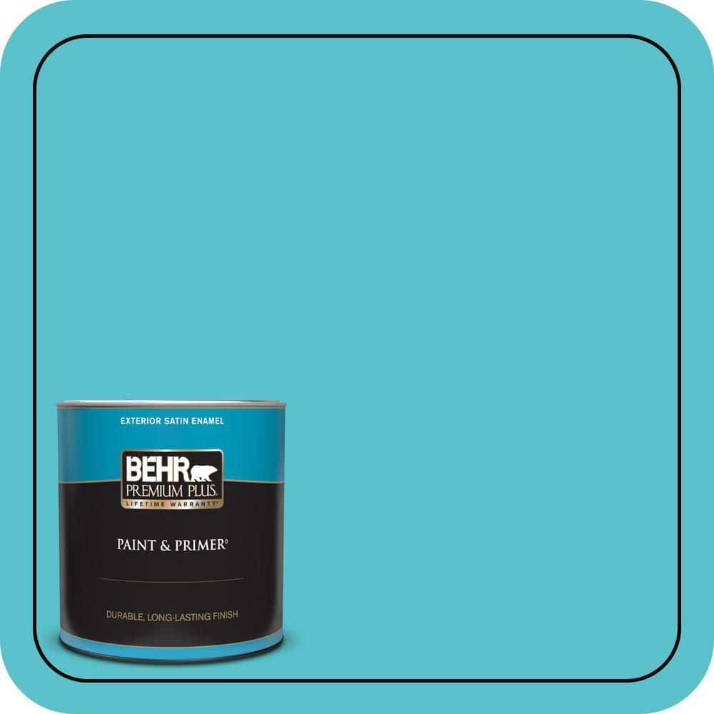 BEHR PREMIUM PLUS 1 qt. #510B-5 Jamaican Sea Satin Enamel Exterior Paint & Primer