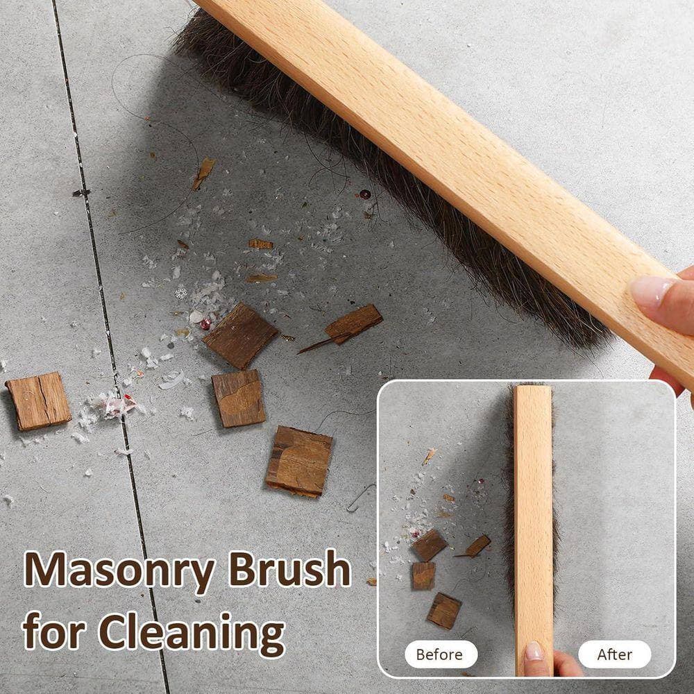 KIWDZFU 12.6 in. Masonry Brush Horsehair Fibers for Texturing Concrete in Hard to Reach Areas 2-Pack (3)