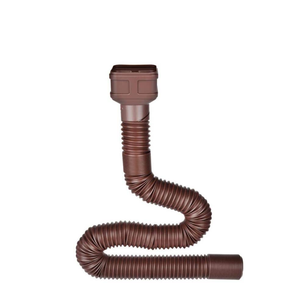 Angel Sar 7 ft. Brown Long Gutter Downspout Extensions, Outer Diameter 3 in. Downspout Extender (2-Pack) (2)
