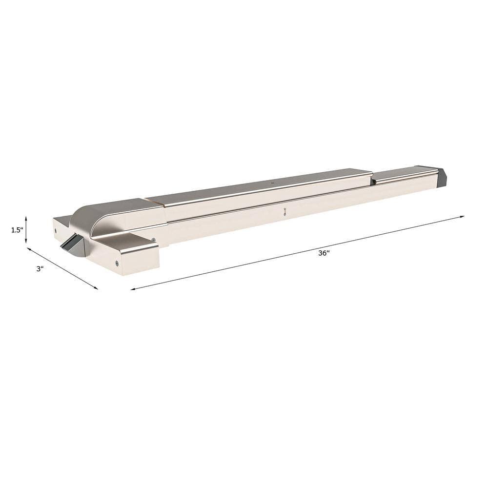 Global Door Controls Grade 2 STED Series Narrow Stile 36 in. Rim Type Exit Device in Aluminum (3)