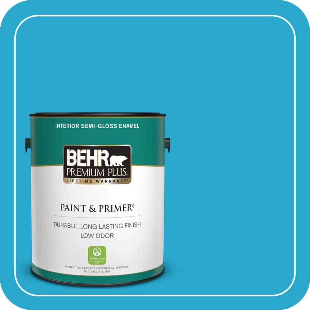 BEHR PREMIUM PLUS 1 gal. #T12-8 Reboot Semi-Gloss Enamel Low Odor Interior Paint & Primer