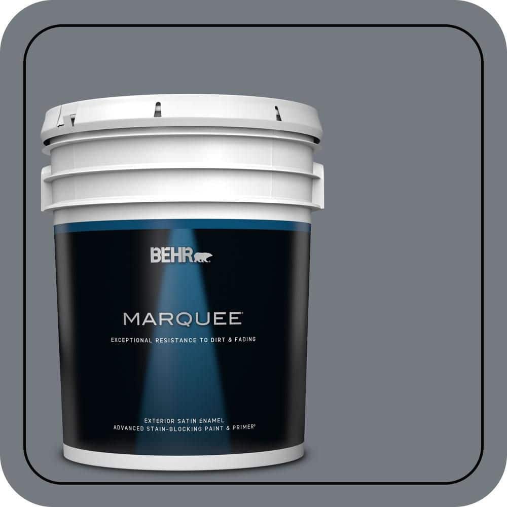 BEHR MARQUEE 5 gal. #N510-5 Liquid Mercury color Satin Enamel Exterior Paint & Primer