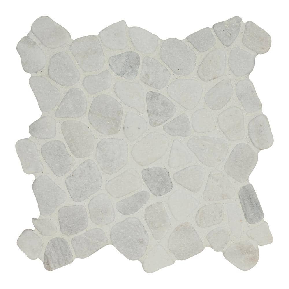 MSI Stark Galet 12 in. x 12 in. x 0.38 in. x 0.38 in. Tumbled Marble Mesh-Mounted Mosaic Tile (9.1 sq. ft./Case)