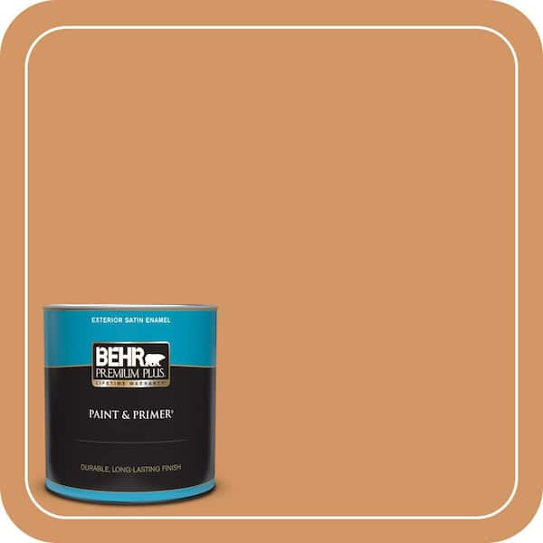 BEHR PREMIUM PLUS #280D-5 Glazed Pecan Flat Interior/Exterior Paint & Primer Color Sample (4)