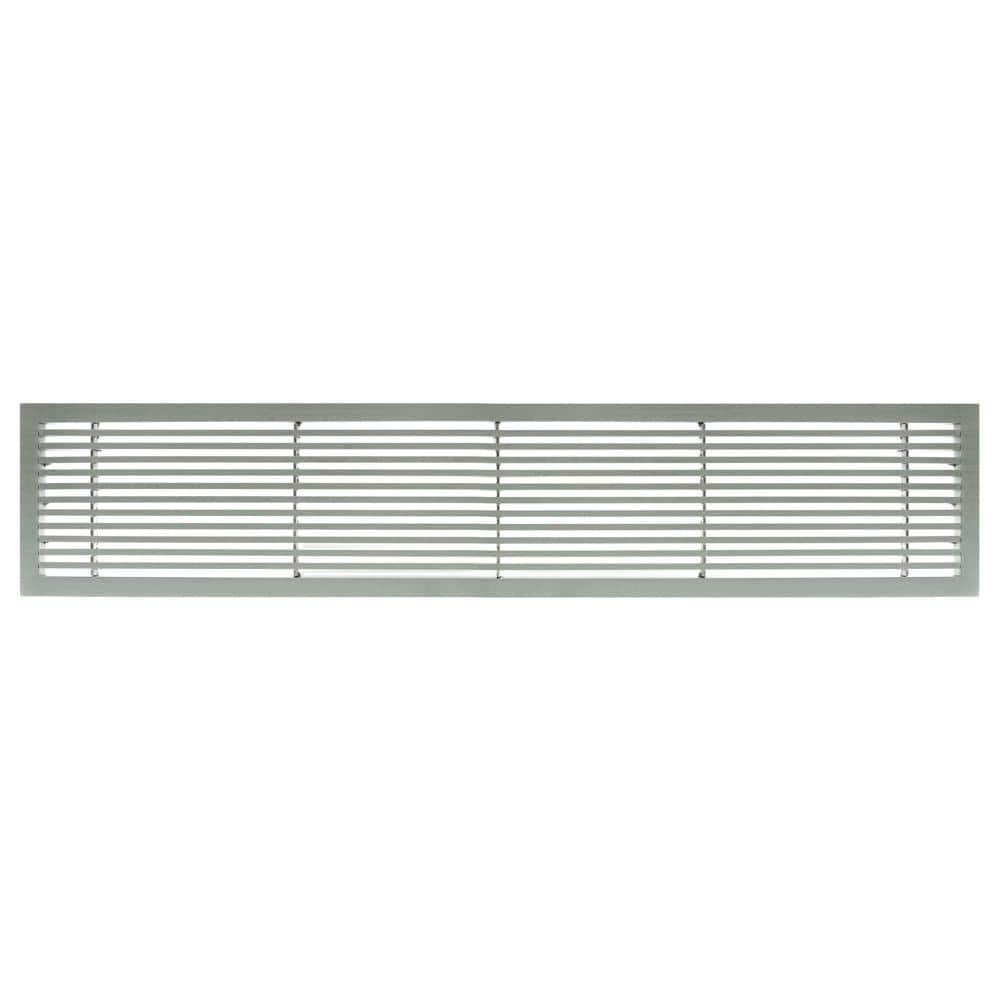 Architectural Grille AG20 Series 4 in. x 24 in. Solid Aluminum Fixed Bar Supply/Return Air Vent Grille, Brushed Satin