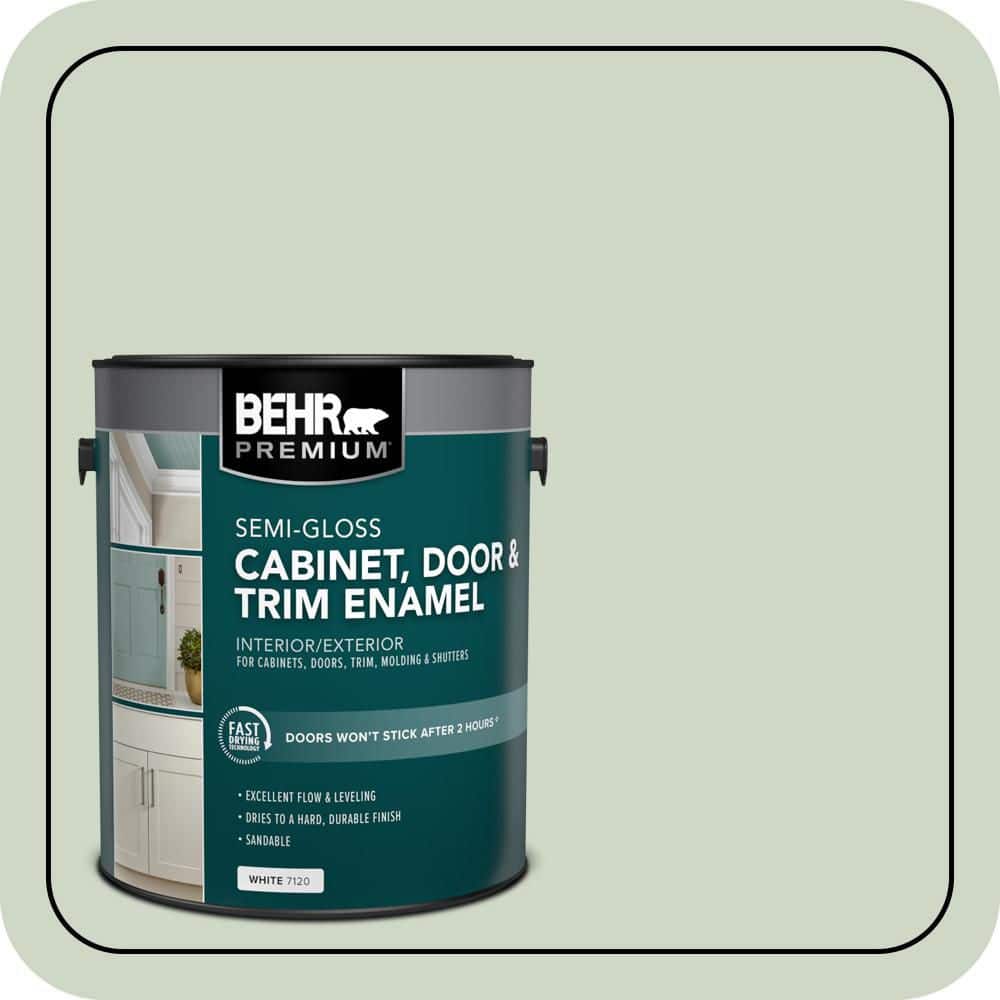 BEHR PREMIUM 1 gal. #S390-2 Spring Valley Semi-Gloss Enamel Interior/Exterior Cabinet, Door & Trim Paint