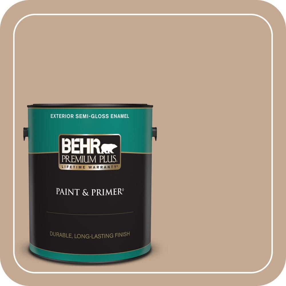 BEHR PREMIUM PLUS 1 gal. #MQ2-40 French Pastry Semi-Gloss Enamel Exterior Paint & Primer