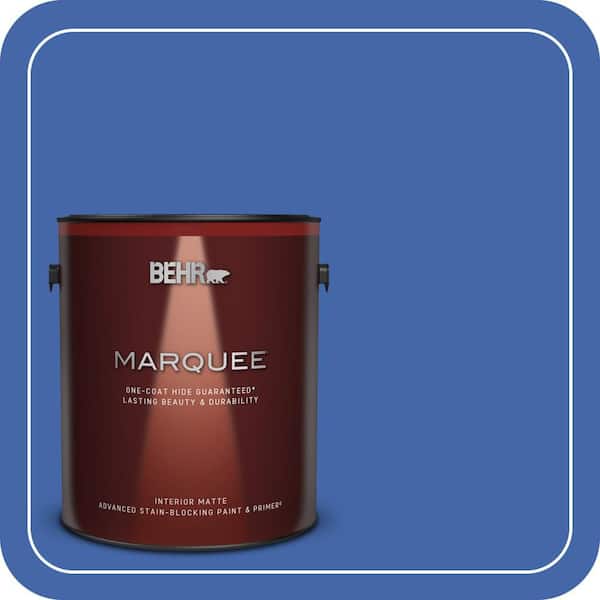 BEHR MARQUEE 1 gal. #P530-6 Indigo Batik One-Coat Hide Matte Interior Paint & Primer (2)