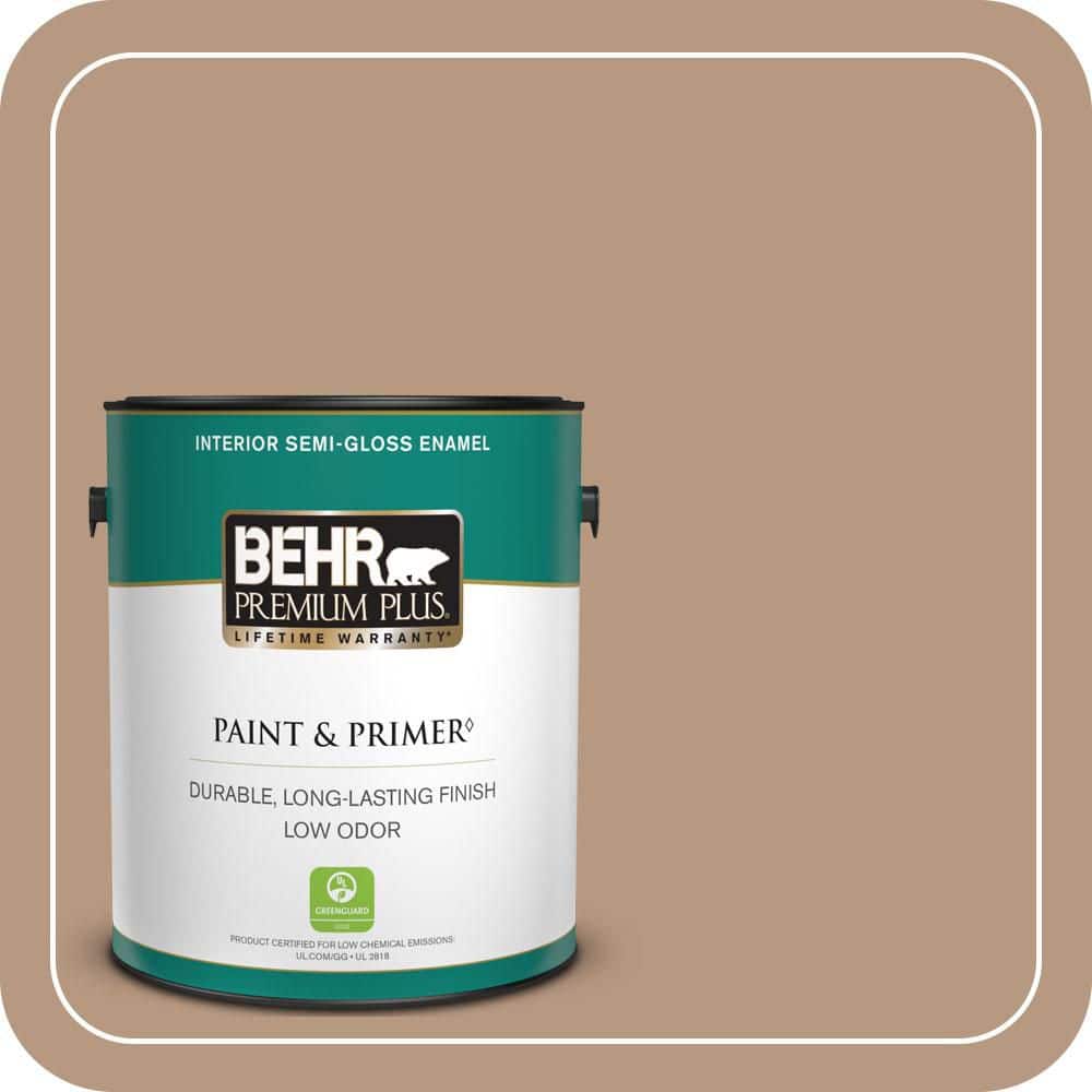 BEHR PREMIUM PLUS 1 gal. #MQ2-41 Cavern Clay Semi-Gloss Enamel Low Odor Interior Paint & Primer