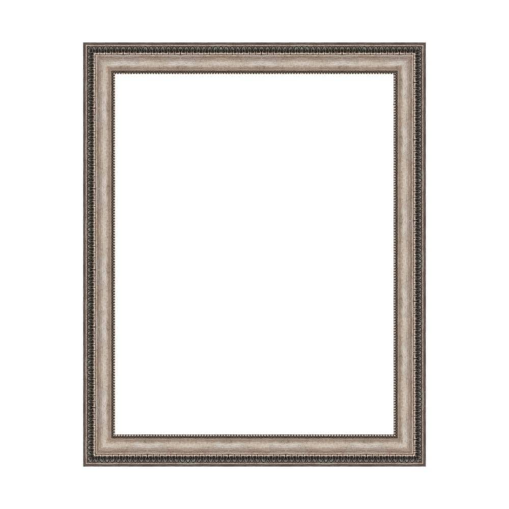 Amanti Art Mirror Makeover Lyla Ornate Silver 25.25 in. W x 31.25 in. H Bathroom Mirror Frame Border Kit-Fits a 24 x 30 Mirror (1)