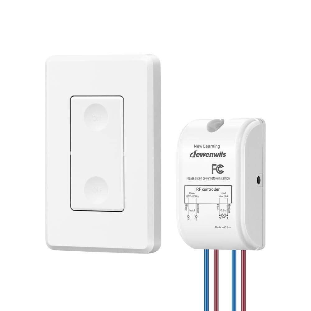 DEWENWILS Wireless Remote Control Wall Light Switch Kit Light Switch for Ceiling Lights, Fans, Lamps, 100 ft. RF Range