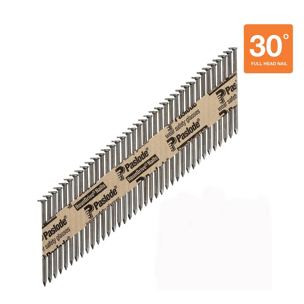 Paslode 2-3/8 in. x 0.113-Gauge 30-Degree Brite Smooth Shank Paper Tape Framing Nails Pallet with Compact Framing Nailer (3)
