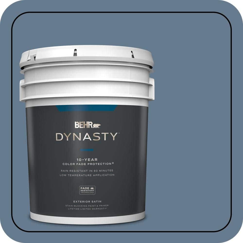 BEHR DYNASTY 5 gal. #S510-5 Skinny Jeans Satin Enamel Exterior Stain-Blocking Paint & Primer