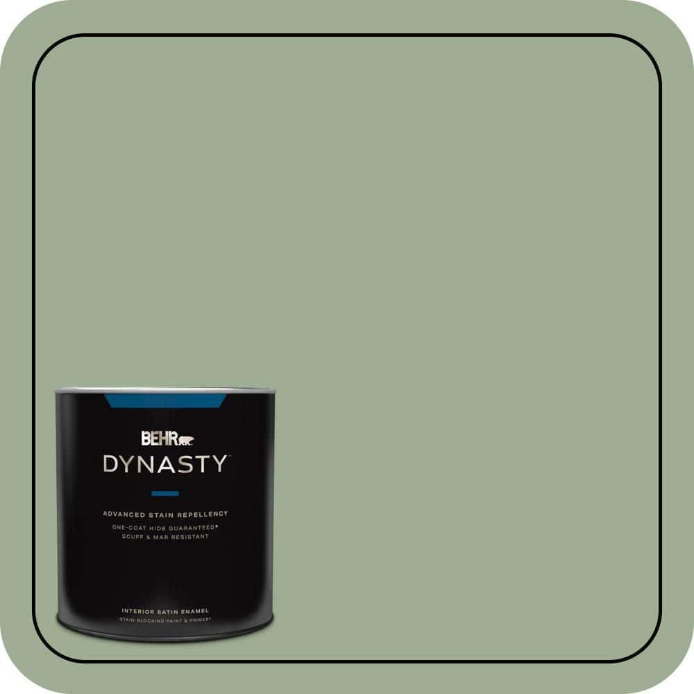 BEHR DYNASTY 1 qt. #S390-4 Roof Top Garden One-Coat Hide Satin Enamel Interior Stain-Blocking Paint & Primer