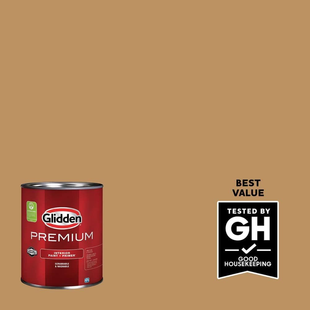 Glidden Premium 1 qt. PPG1089-6 Honey Haven Flat Interior Latex Paint