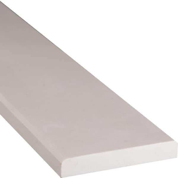 MSI White Double Beveled 4 in. x 36 in. Polished Engineered Marble Threshold Tile Trim (3 ln. ft. /Each)