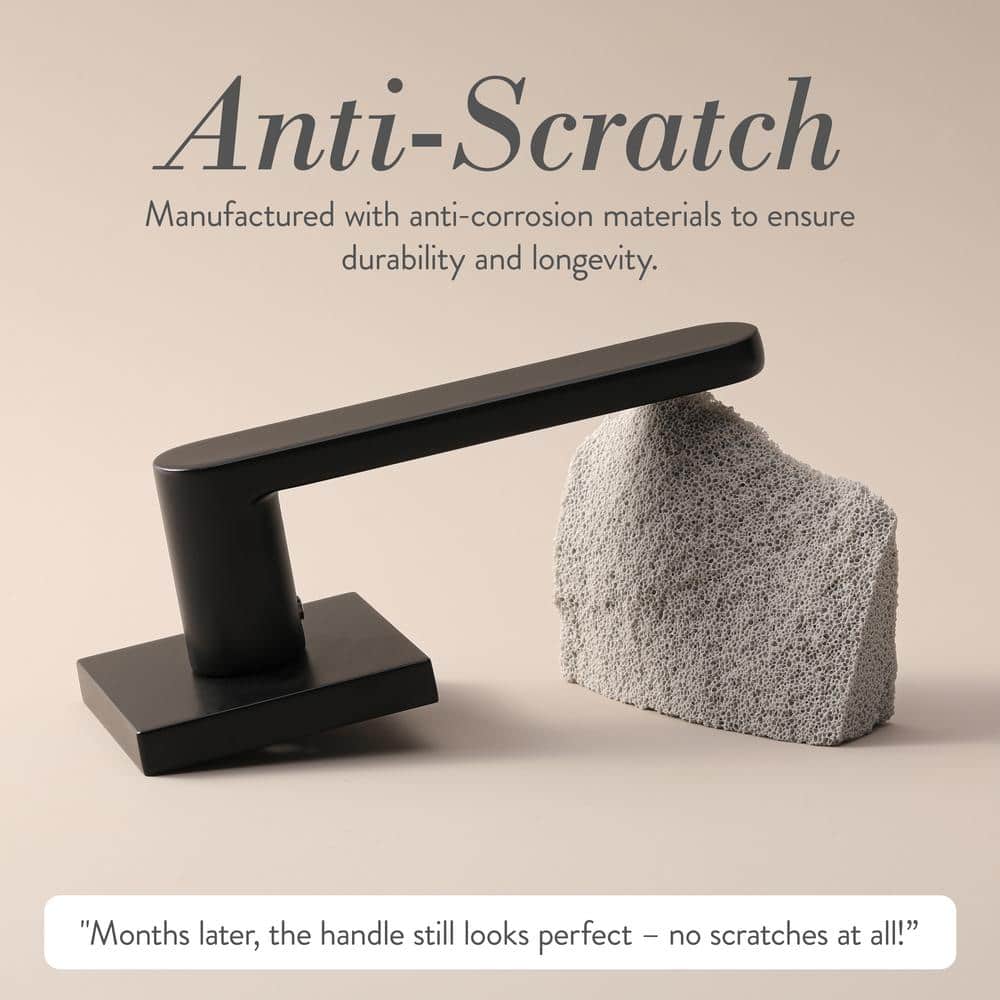 McBowery Chrystie Matte Black Double Dummy Modern Door Lever (2)