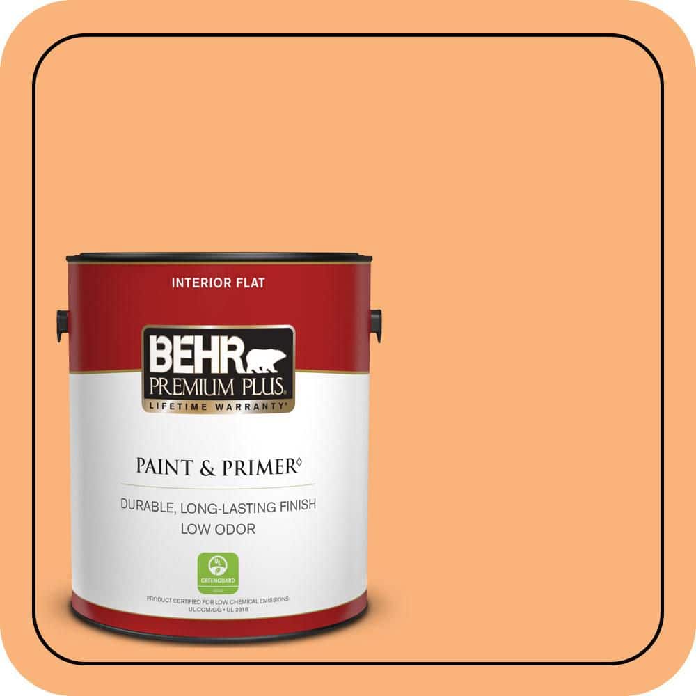 BEHR PREMIUM PLUS 1 gal. #P220-5 Fuzzy Peach Flat Low Odor Interior Paint & Primer