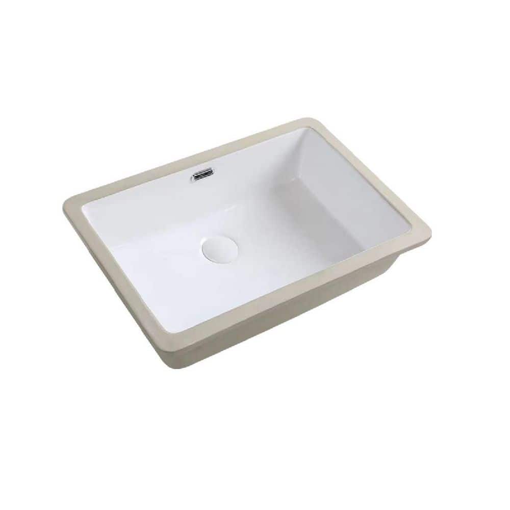 Tatahance 22 in. Undermount Rectangular Bathroom Sink Deep Basin with Overflow Drain in Milk White Ceramic (1)