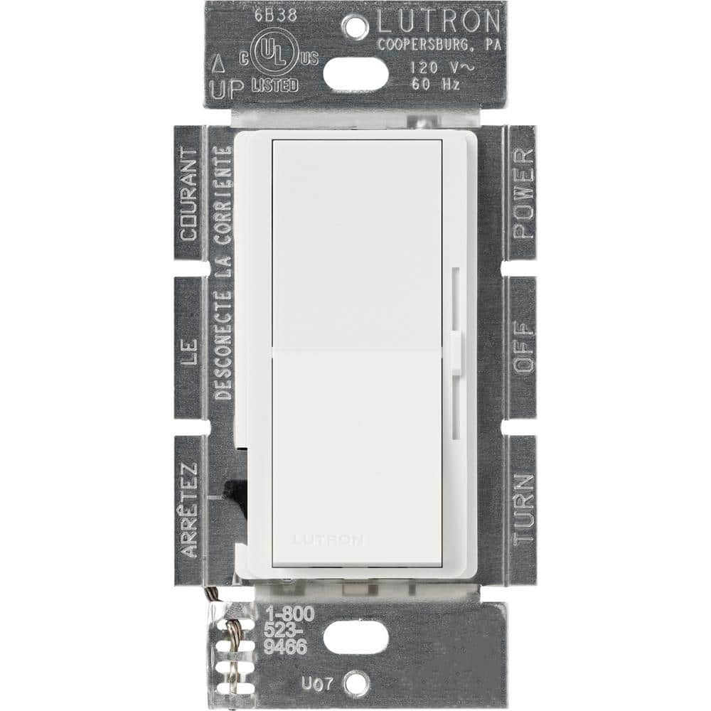 Lutron Diva Dimmer Switch for Incandescent and Halogen Bulbs, 1000-Watt/Single Pole or 3-Way, (DVSC-103P-MN) (1)