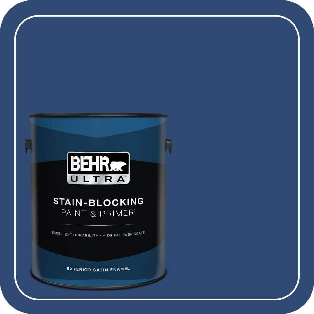 BEHR ULTRA 1 gal. #S-H-590 Sailboat Satin Enamel Exterior Paint & Primer