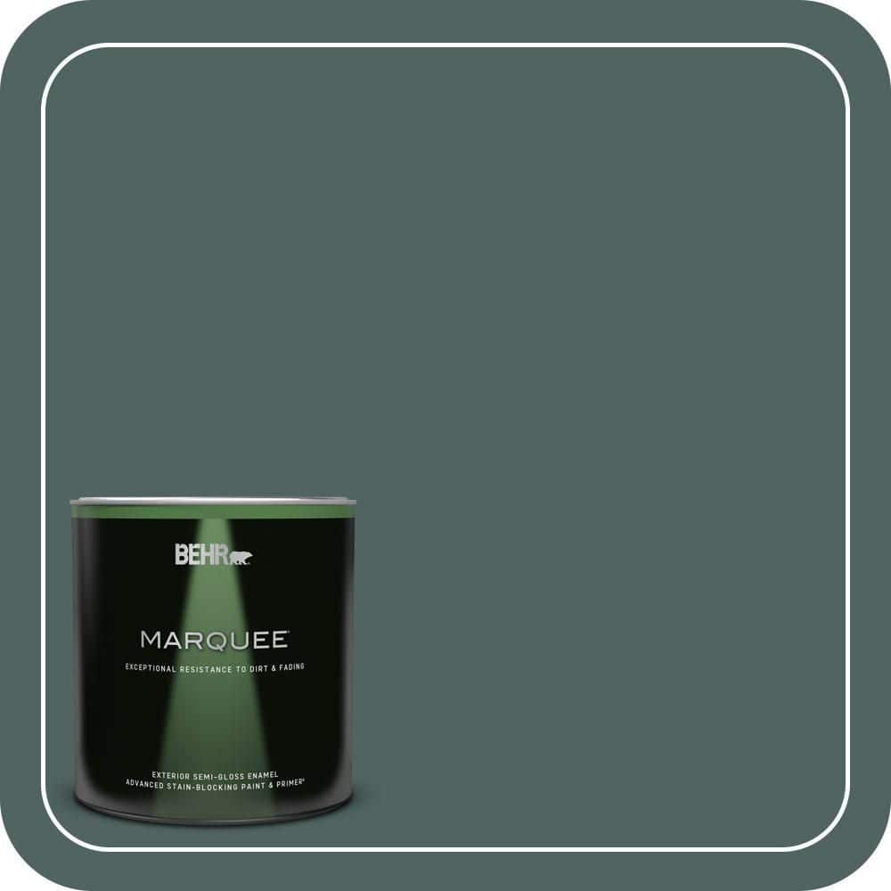 BEHR MARQUEE 1 qt. #S430-7 Blue Fir Semi-Gloss Enamel Exterior Paint & Primer