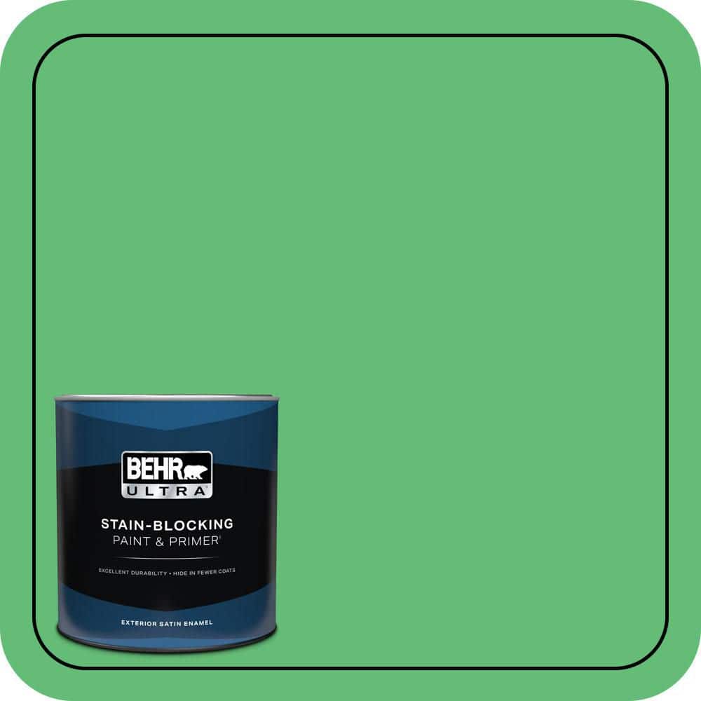 BEHR ULTRA 1 qt. #450B-5 Lady Luck Satin Enamel Exterior Paint & Primer
