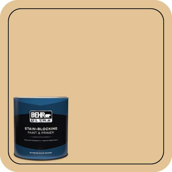 BEHR PREMIUM PLUS #310E-3 Ripe Wheat Enamel Interior/Exterior Paint & Primer Color Sample (4)