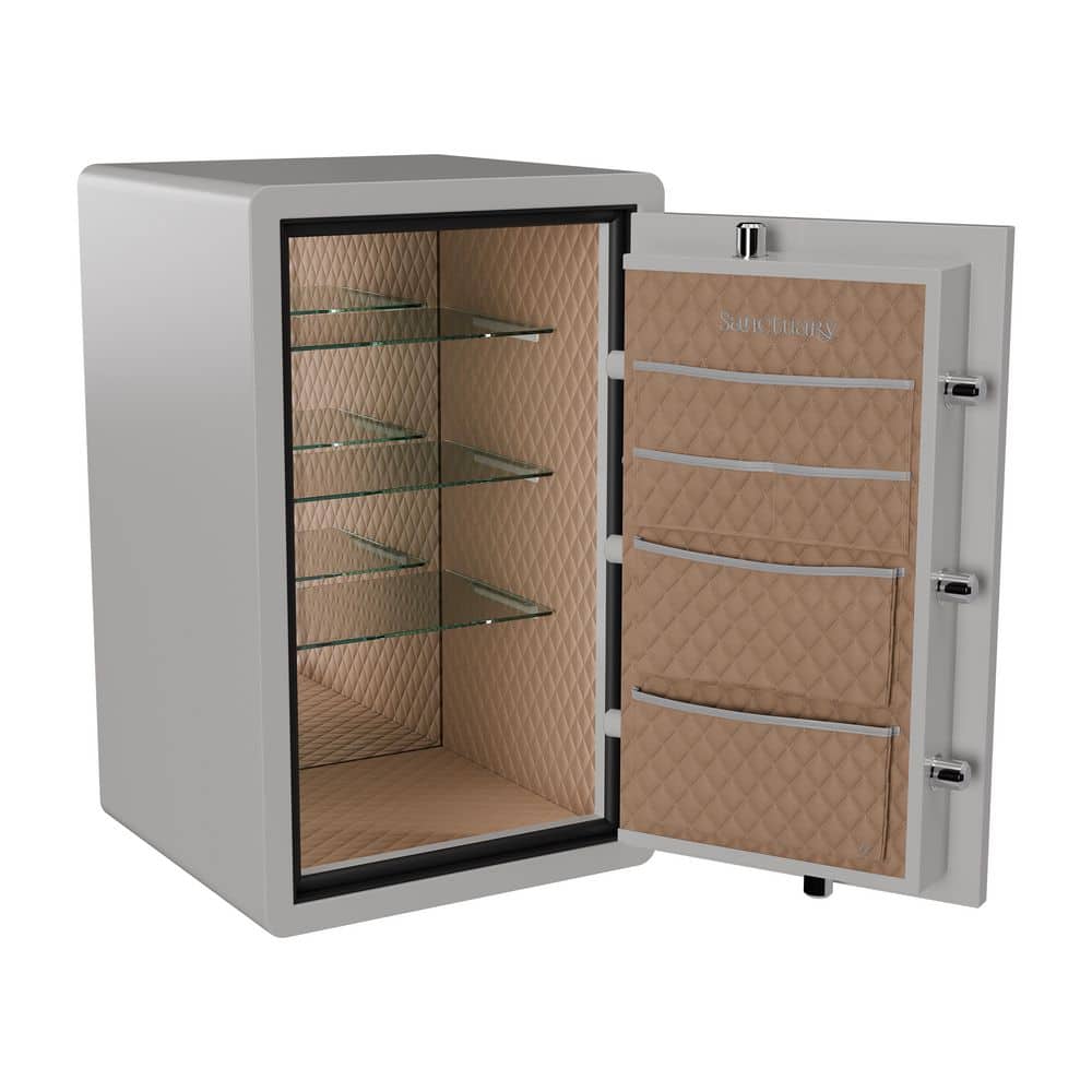 SANCTUARY 4.5 cu. ft. Fire and Waterproof Home and Office Safe with Electronic Lock, Frost Gray (2)