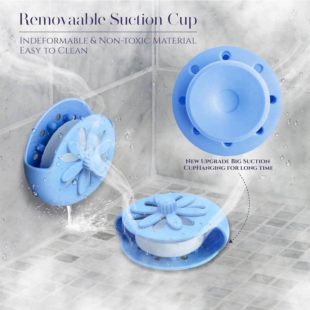 Numhew 1-Piece Bath Accessory Set with Shower Steamers Tray, Shower Tablet Holder and Bath Bombs Container in Blue (3)