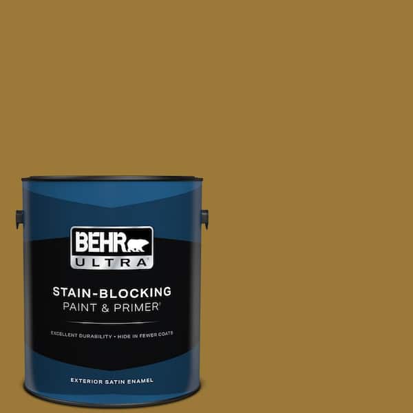 BEHR ULTRA 1 Gal. #M300-7A Retro Gold Satin Enamel Exterior Paint and Primer (2)