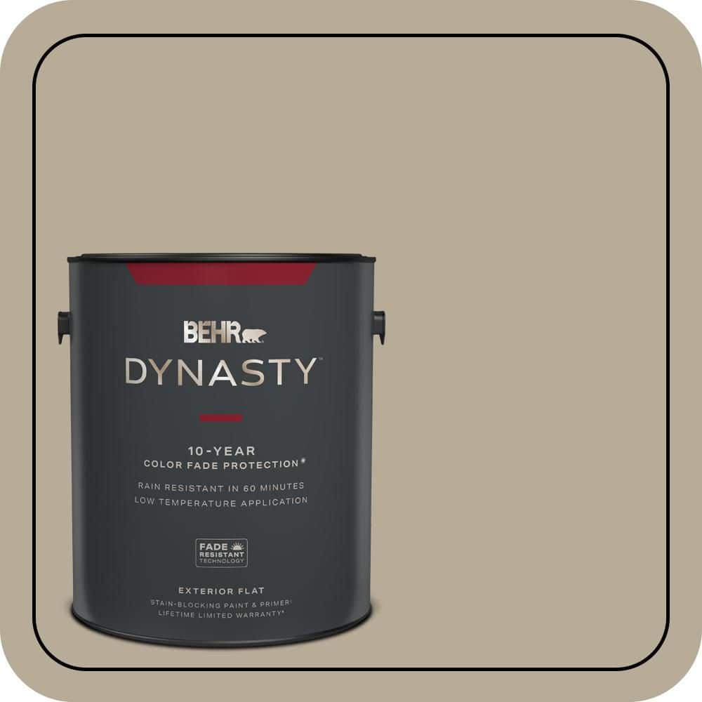 BEHR DYNASTY 1 gal. #N310-4 Desert Khaki Flat Exterior Stain-Blocking Paint & Primer