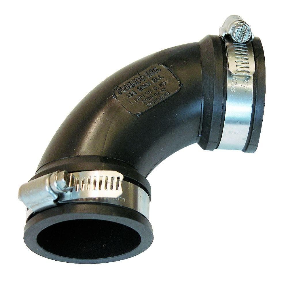 Fernco 1-1/2 in. PVC DWV 90-Degree Mechanical Elbow Fitting