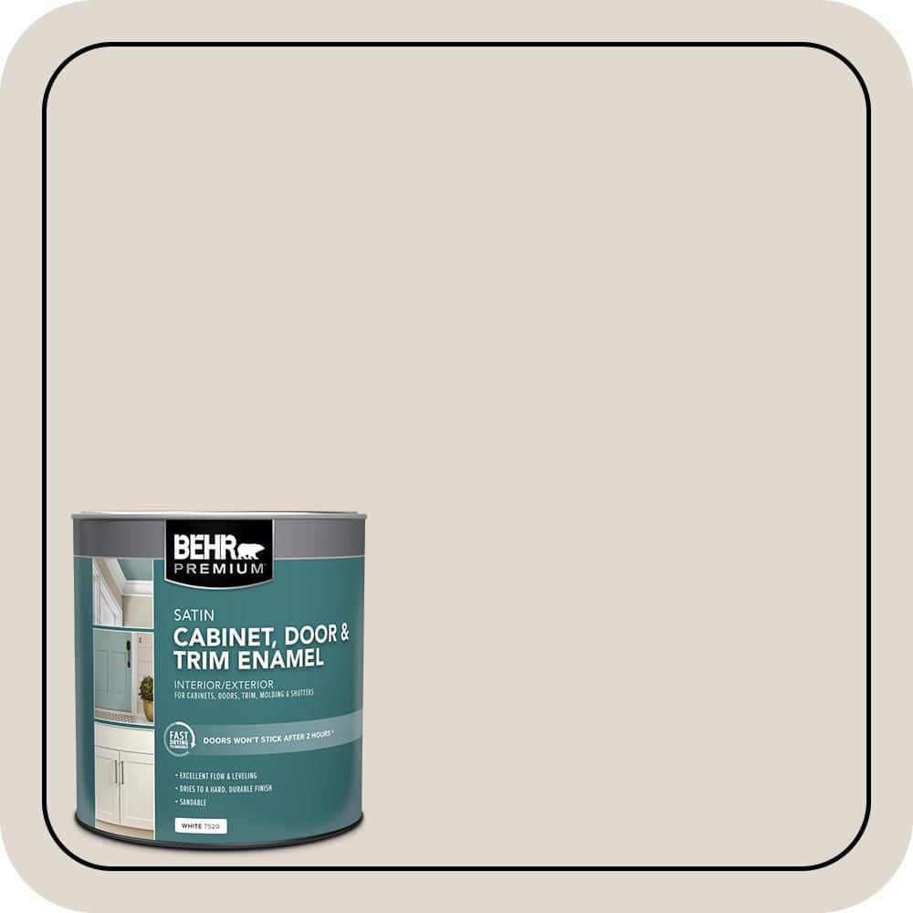 BEHR PREMIUM 1 qt. #N210-1 Taupe Tease Satin Enamel Interior/Exterior Cabinet, Door & Trim Paint