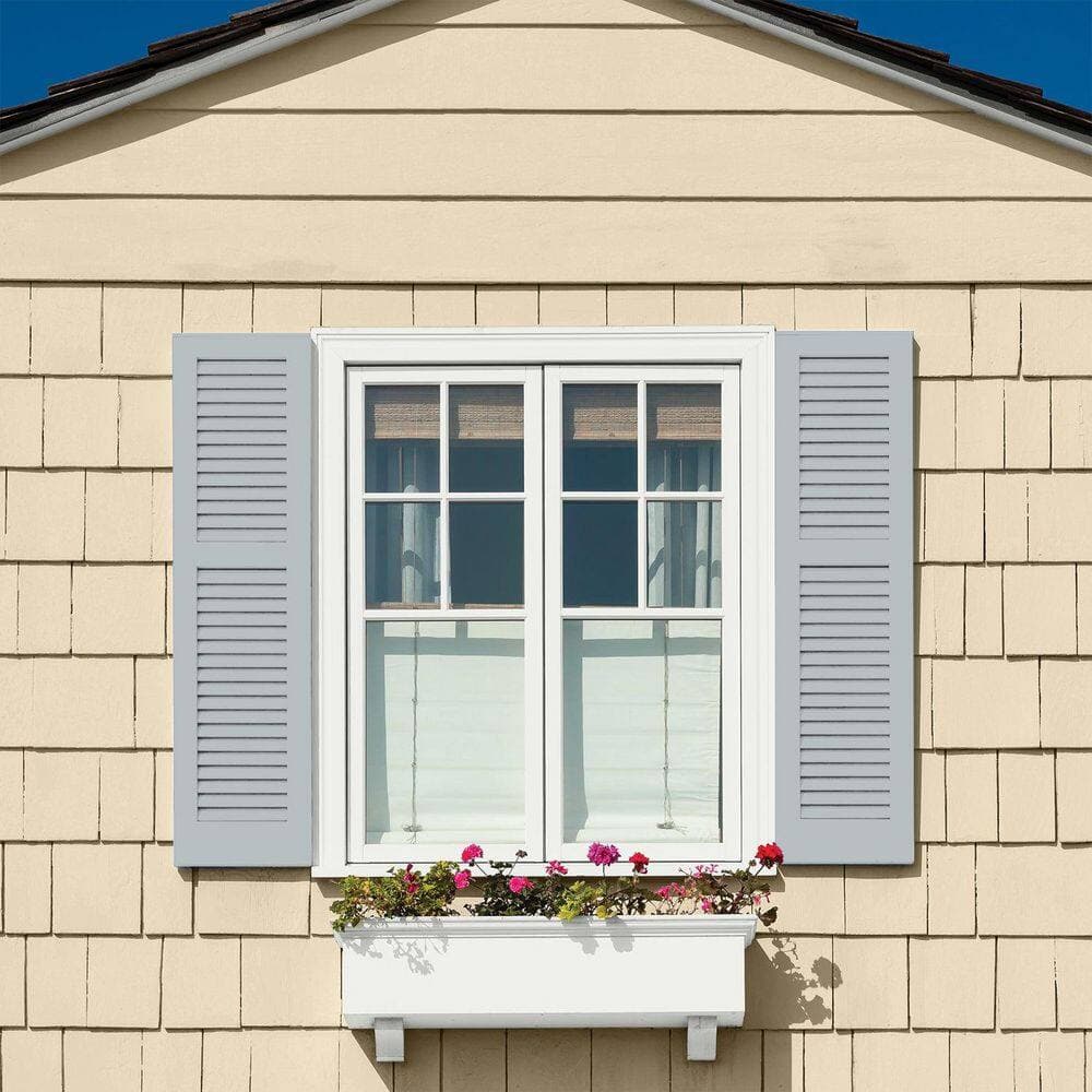 Glidden Premium 1 gal. PPG1012-4 Gray Frost Satin Exterior Latex Paint (4)