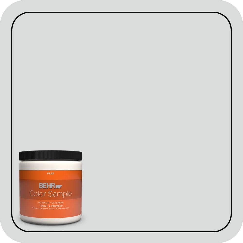 BEHR PREMIUM PLUS 8 oz. #PPU26-14 Drizzle Flat Interior/Exterior Paint & Primer Color Sample